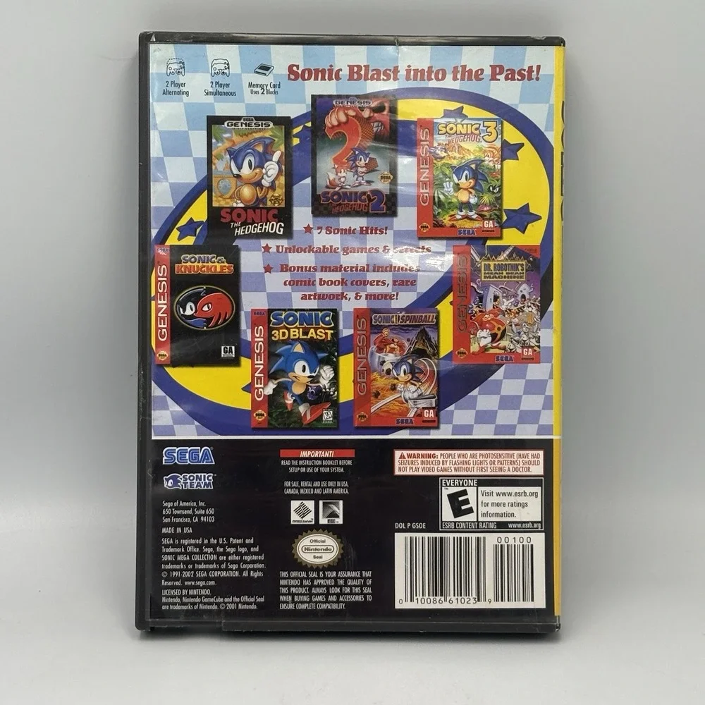 Sonic Mega Collection Nintendo GameCube Player's Choice 2002 CIB Untested T-136